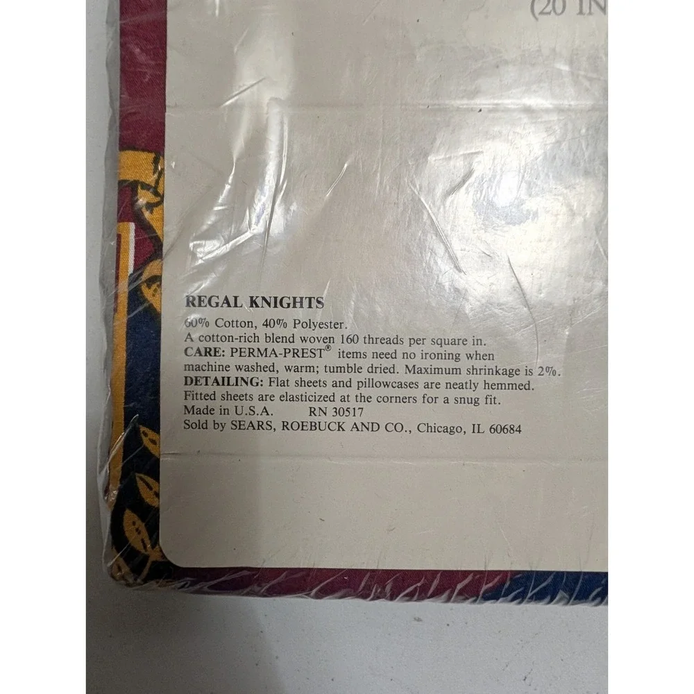Vintage Sears Sheets Full Sized‎ Set Regal Knights Perma Prest